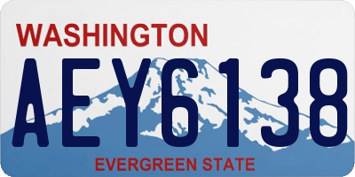 WA license plate AEY6138