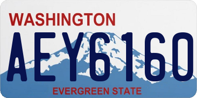 WA license plate AEY6160