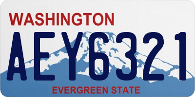 WA license plate AEY6321