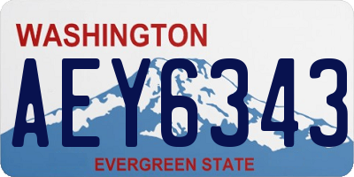 WA license plate AEY6343
