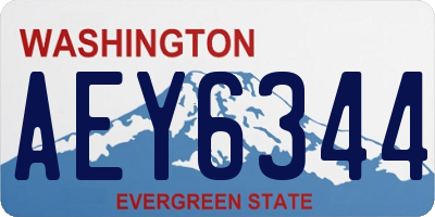 WA license plate AEY6344