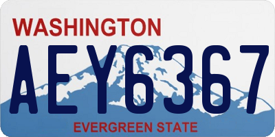 WA license plate AEY6367