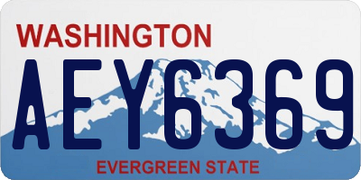 WA license plate AEY6369