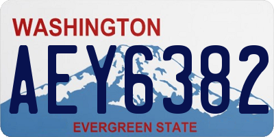 WA license plate AEY6382
