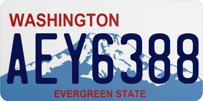 WA license plate AEY6388