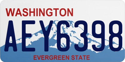 WA license plate AEY6398