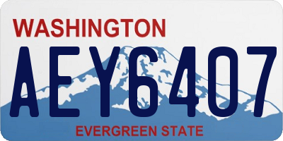 WA license plate AEY6407