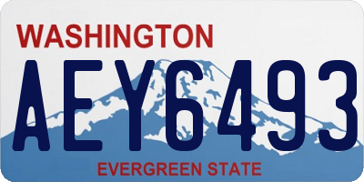 WA license plate AEY6493
