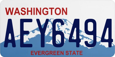 WA license plate AEY6494