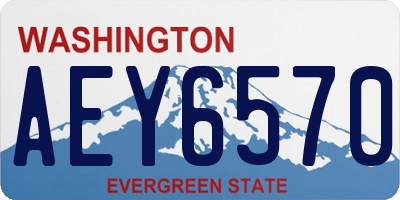 WA license plate AEY6570