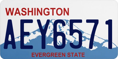 WA license plate AEY6571