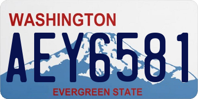 WA license plate AEY6581