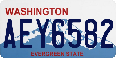 WA license plate AEY6582
