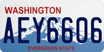 WA license plate AEY6606