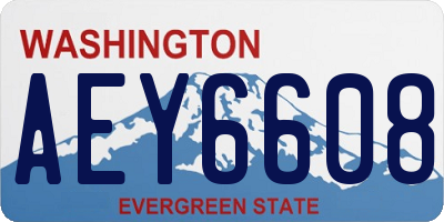WA license plate AEY6608