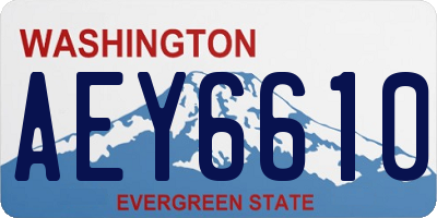 WA license plate AEY6610