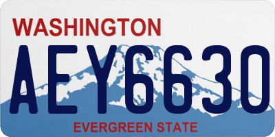 WA license plate AEY6630