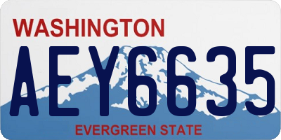 WA license plate AEY6635