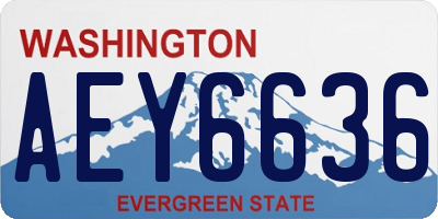 WA license plate AEY6636