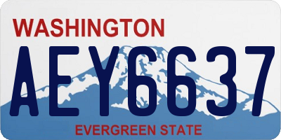 WA license plate AEY6637