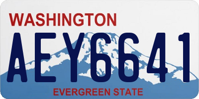 WA license plate AEY6641