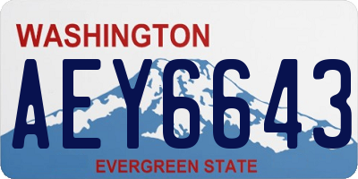 WA license plate AEY6643