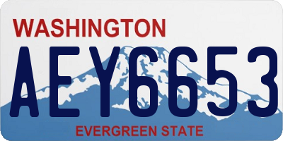 WA license plate AEY6653