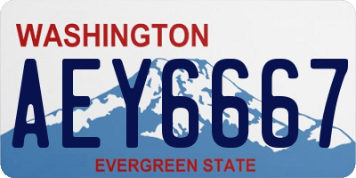 WA license plate AEY6667