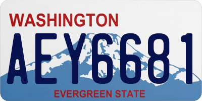 WA license plate AEY6681