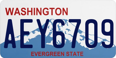 WA license plate AEY6709
