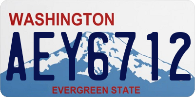 WA license plate AEY6712