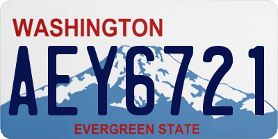 WA license plate AEY6721