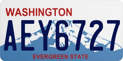 WA license plate AEY6727