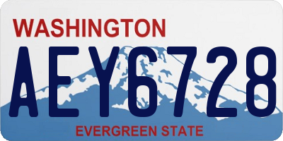 WA license plate AEY6728