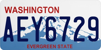 WA license plate AEY6729