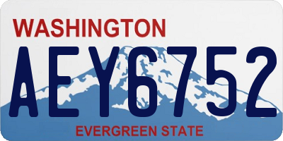 WA license plate AEY6752