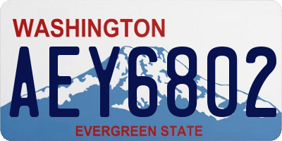 WA license plate AEY6802