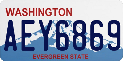 WA license plate AEY6869