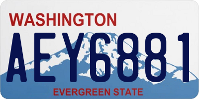WA license plate AEY6881