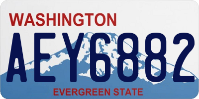 WA license plate AEY6882