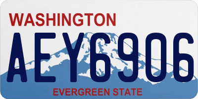 WA license plate AEY6906