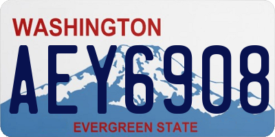 WA license plate AEY6908