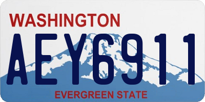 WA license plate AEY6911