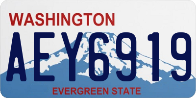 WA license plate AEY6919