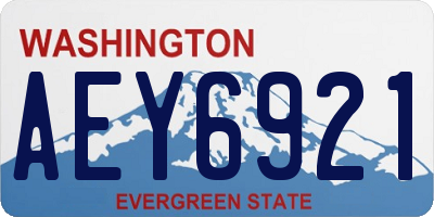 WA license plate AEY6921