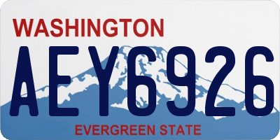 WA license plate AEY6926