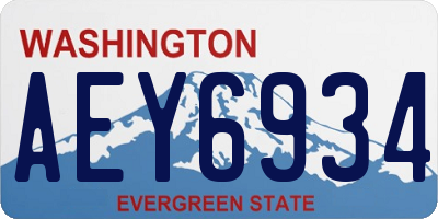 WA license plate AEY6934