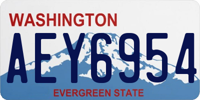 WA license plate AEY6954