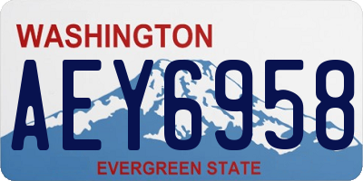 WA license plate AEY6958