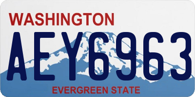 WA license plate AEY6963